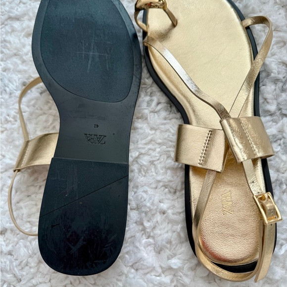 Zara Metallic Gold Women's Sandals - Picture 2 of 3